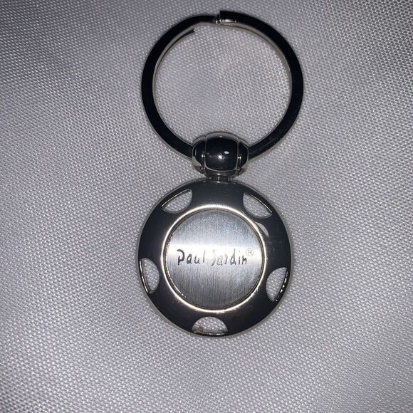 Paul Jardin Keychain Designer Logo Keyring Silver tone Metal Key - Picture 2 of 7